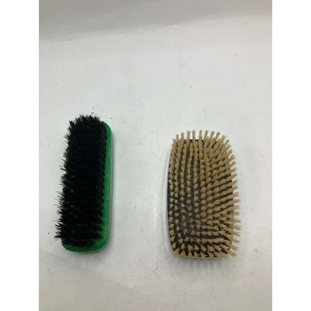 Vintage Globe H79 Horse Hair Grooming Brush‎ Set Chrome Green Equestrian